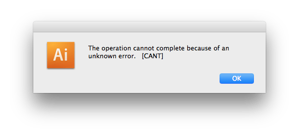Error message: can't